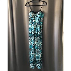 NWOT Blue/Black Floral Jumpsuit! NEVER WORN!